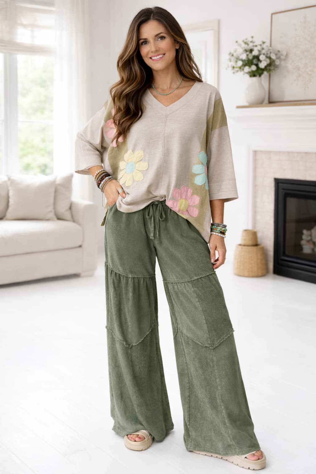Flower Patch Oversized Top Outfit