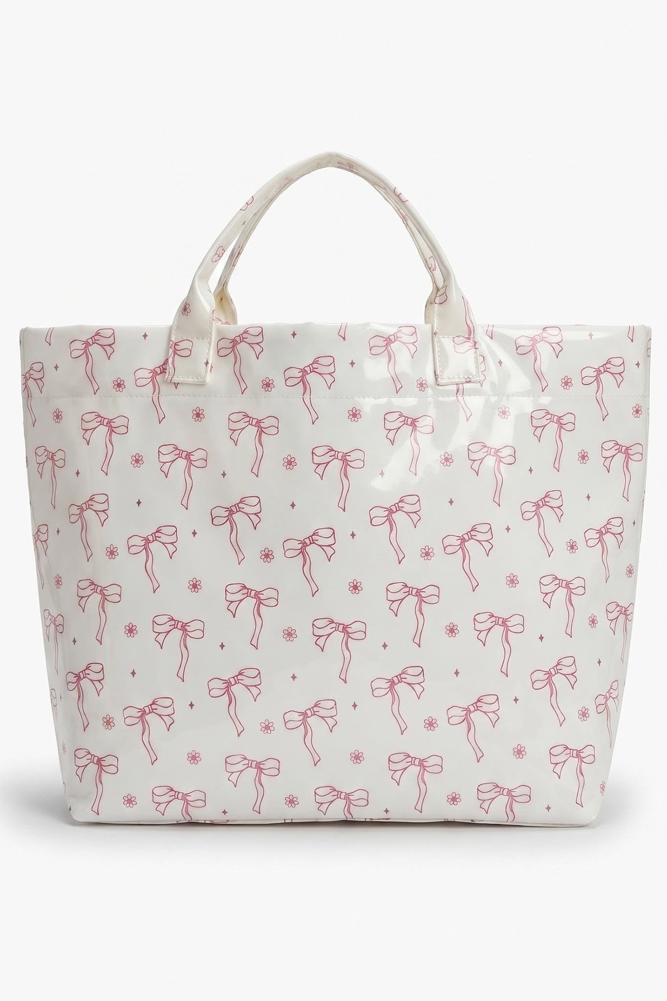 Bow Flower Vinyl Tote Bag