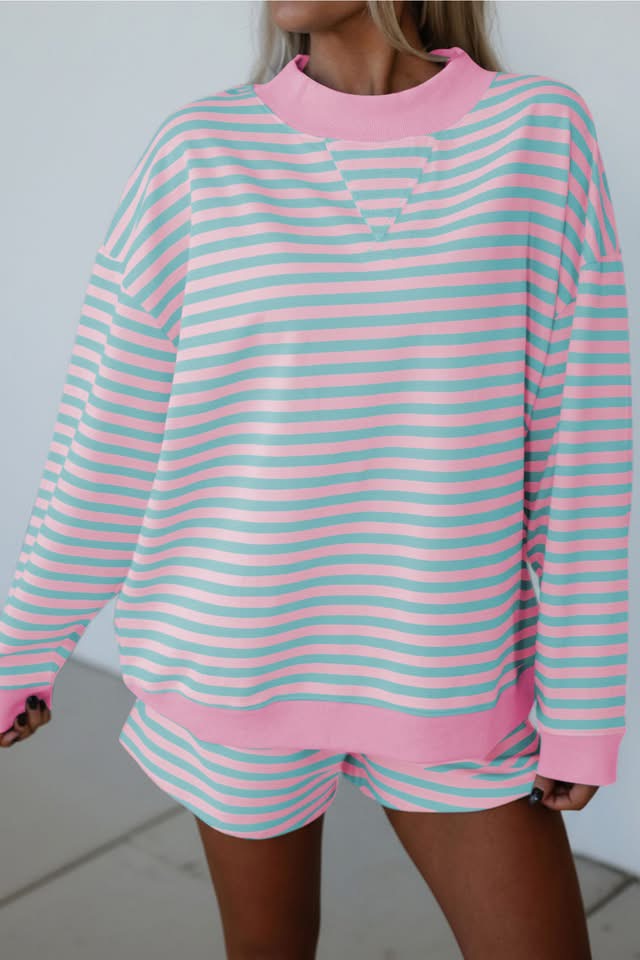 Pink Stripe Colorblock Set