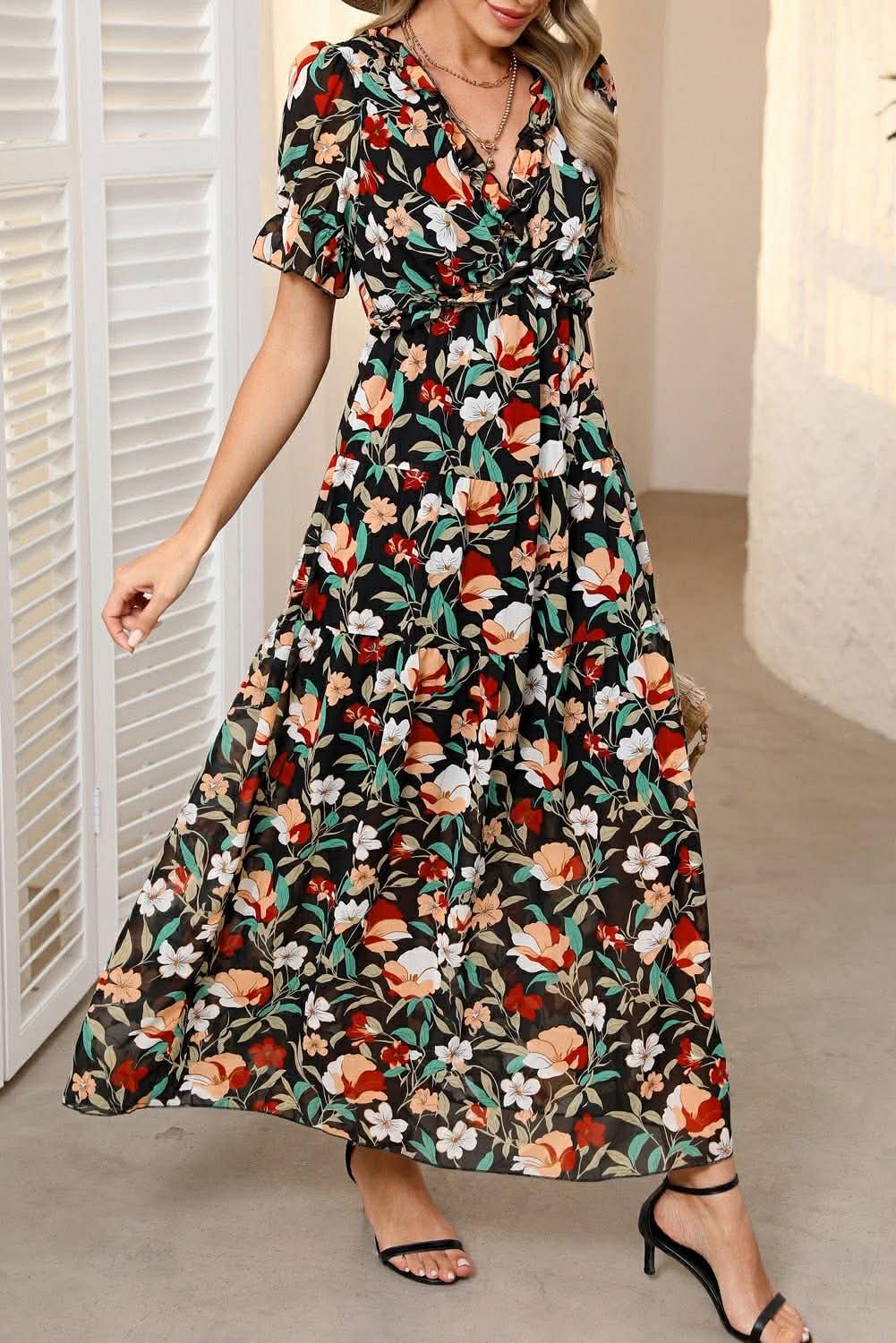 Floral Frilled Dress