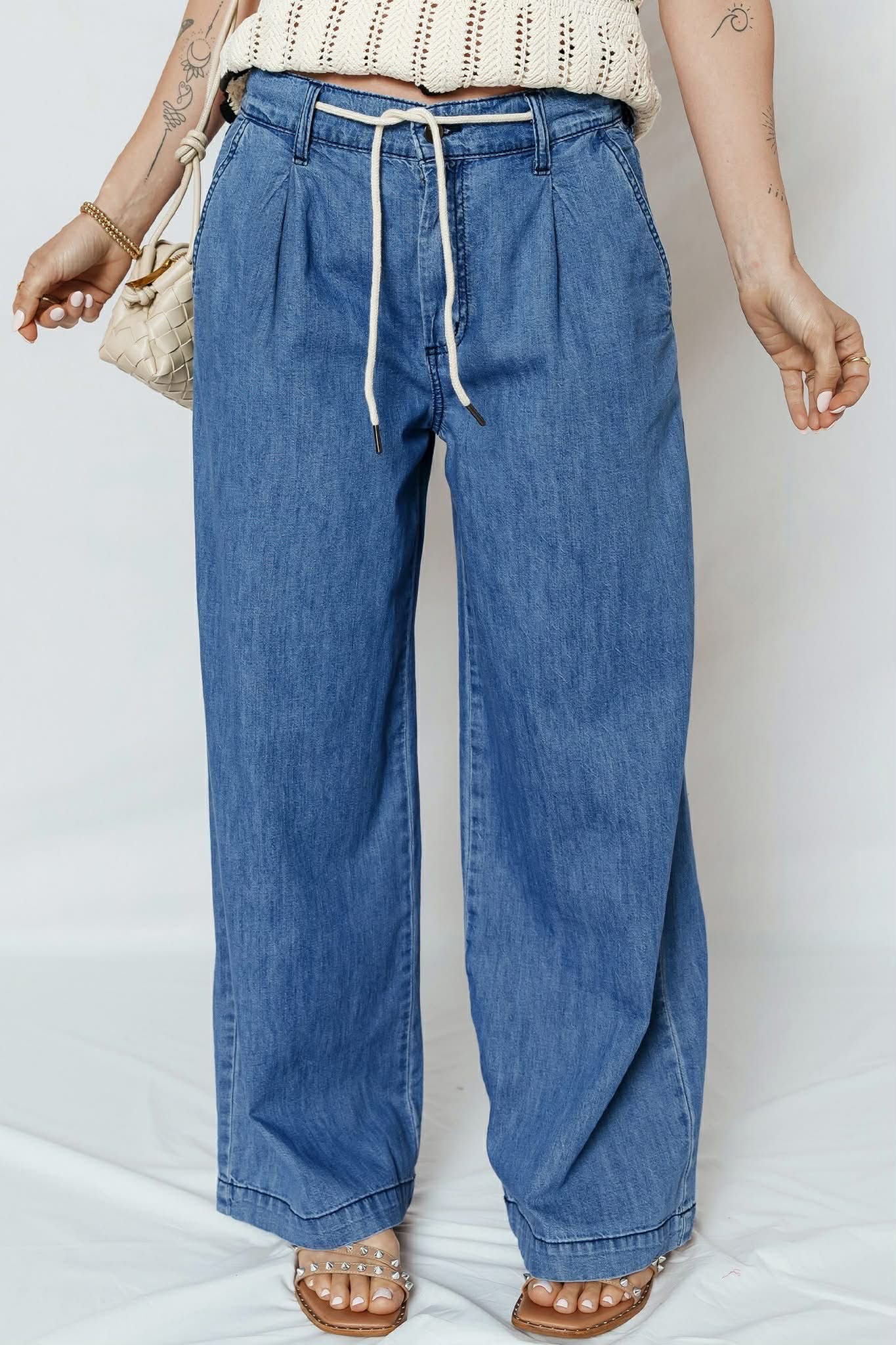 Dusk Blue Wide Leg Jeans