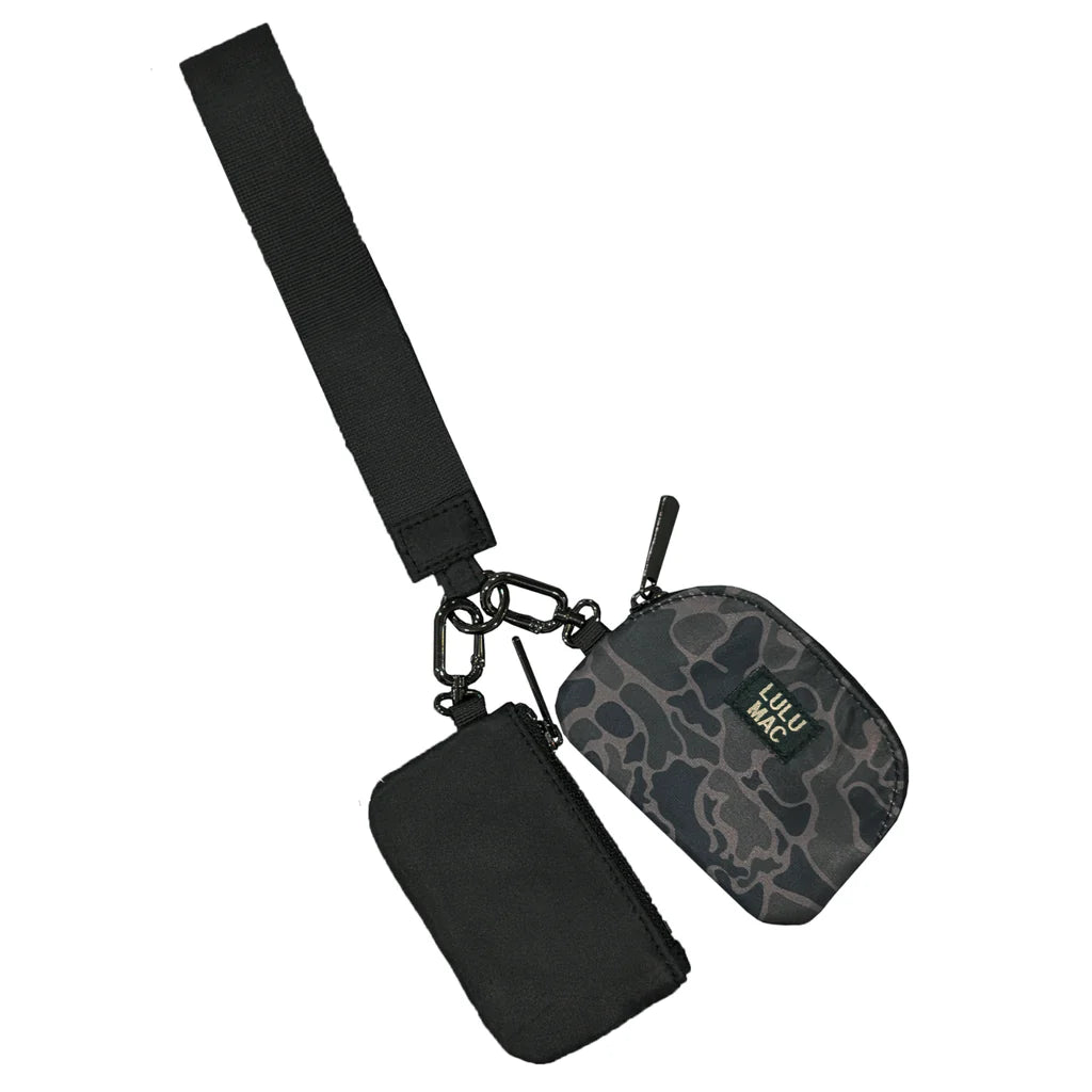 Black Camo/Black Lulu Mac Double Pouch Wristlets