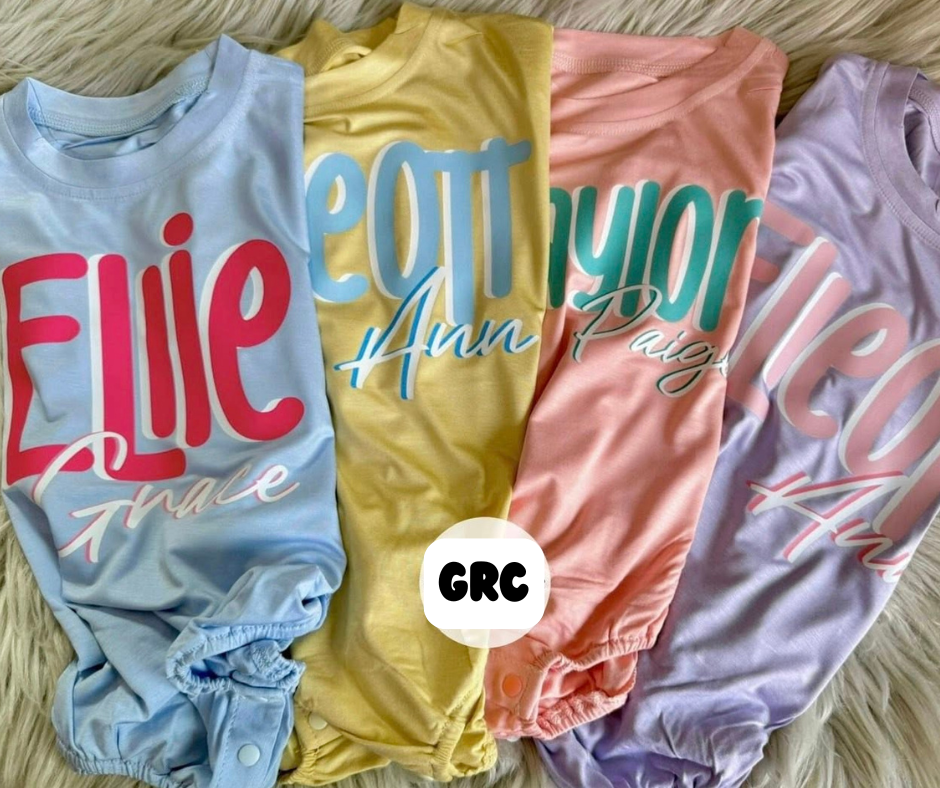 Custom Name Bubbles and Short Sets