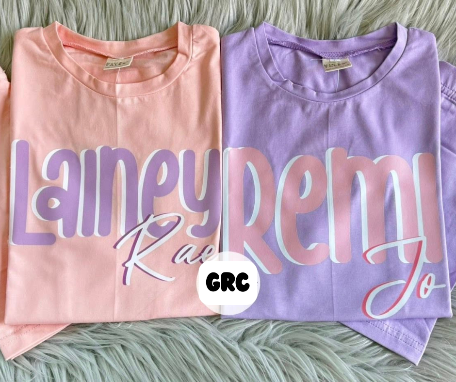 Custom Name Bubbles and Short Sets