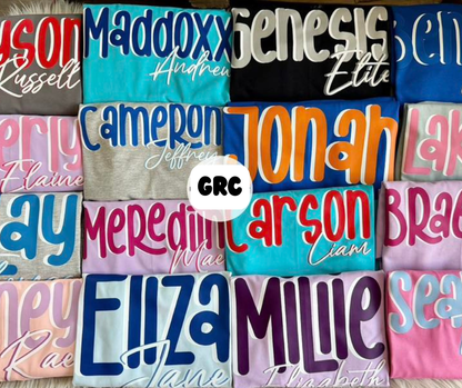 Custom Name Bubbles and Short Sets