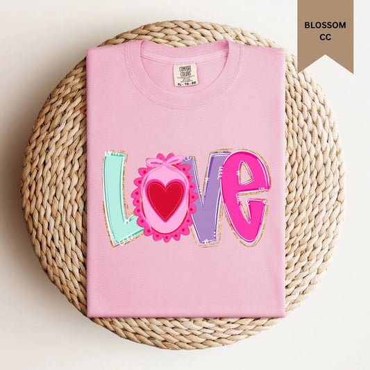 Patchwork Heart LOVE Tee