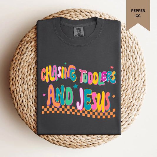 Chasing Toddlers and Jesus Retro Tee