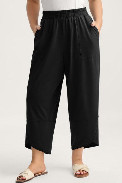 Black Plus Elastic Pants