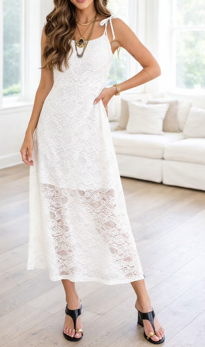 Floral Lace Overlay Dress