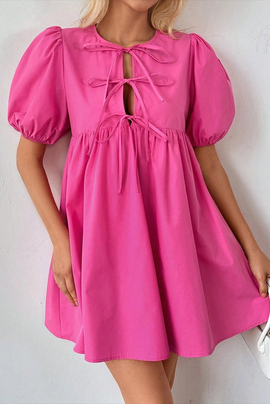 Pink Tie Mini Dress