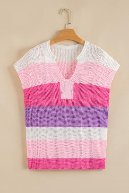 Multicolor Notched Sweater Outfit