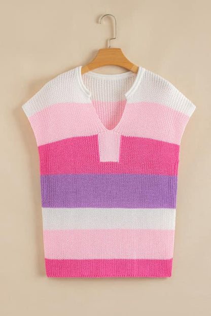 Multicolor Notched Sweater Outfit