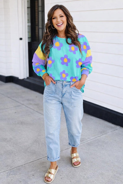 Sky Blue Floral Outfit