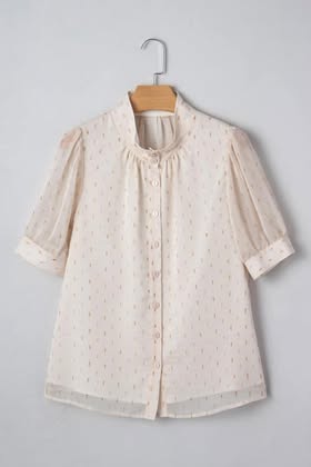 Metallic Dotted Button Shirt Outfit