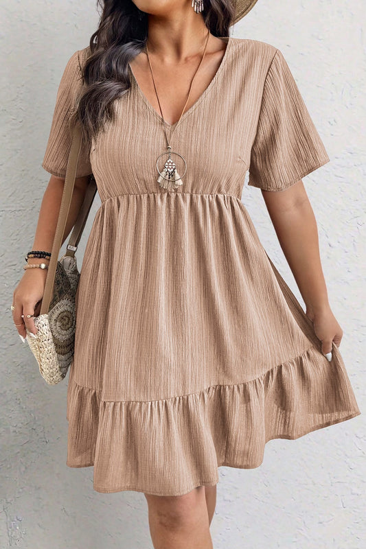 Khaki Plus Textured Dress