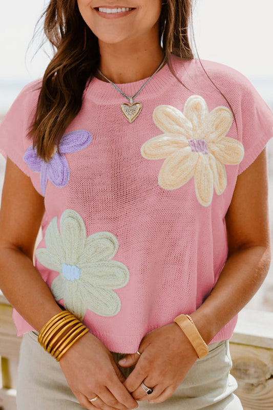 Pink Crochet Knit Sweater – February