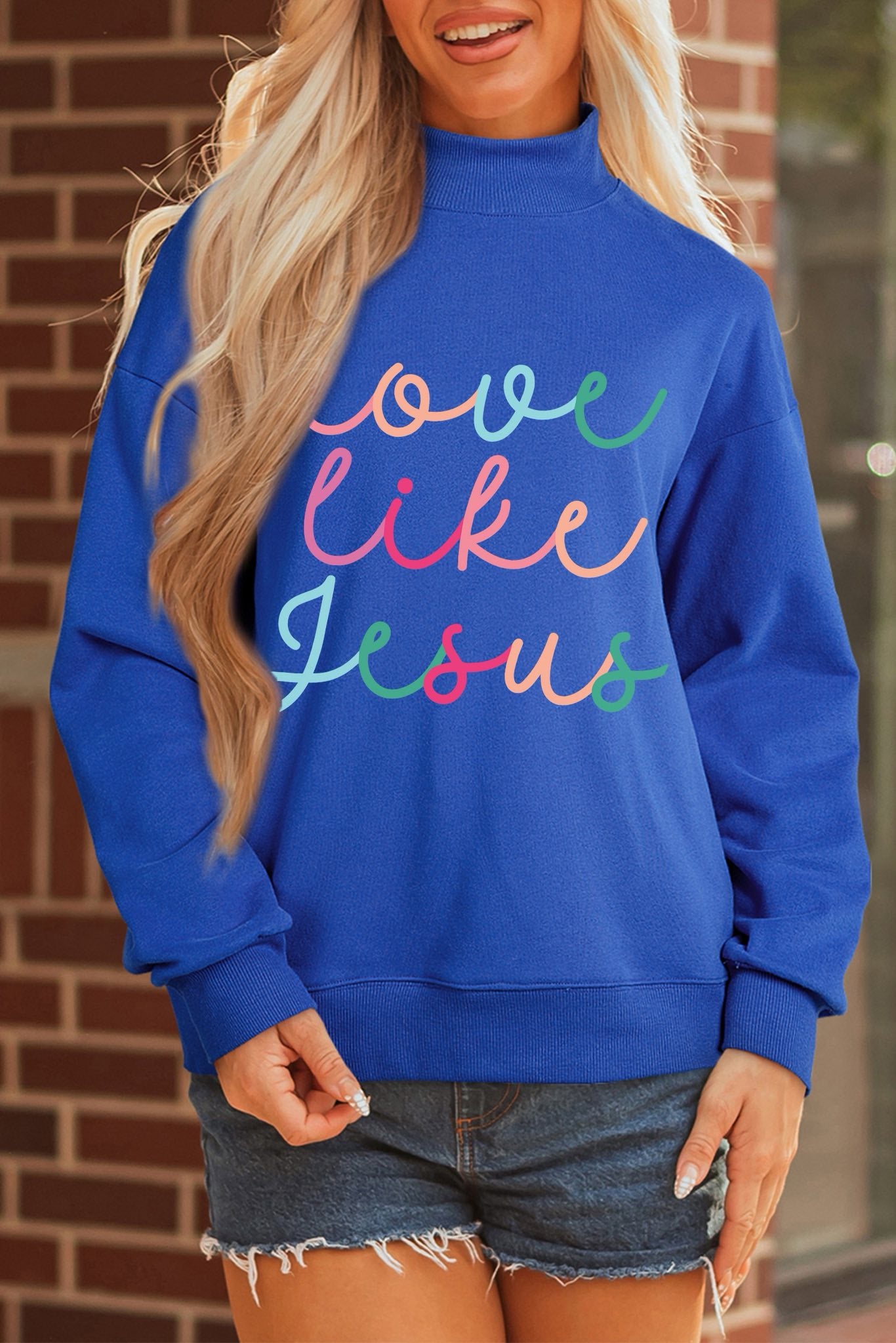 Blue Love Like Jesus Sweatshirt – February