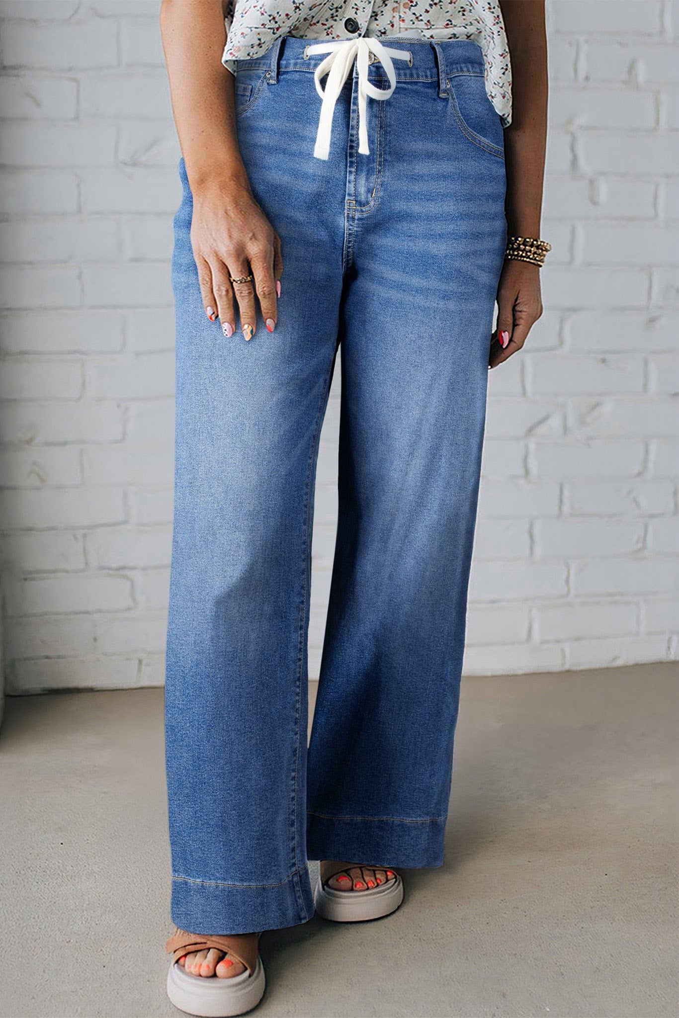 Dark Acid Wash Lace Plus Jeans – February