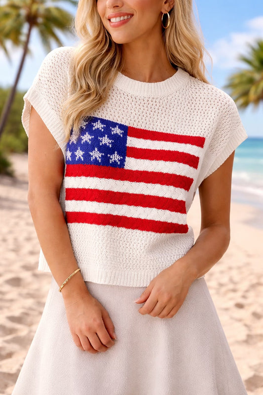 White Flag Sweater Top