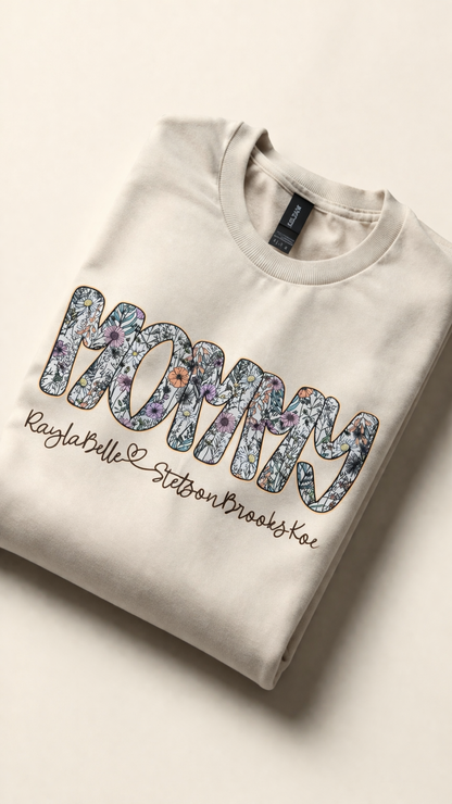 Floral Name Tee - Custom