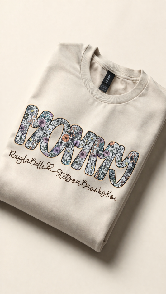 Floral Name Tee - Custom