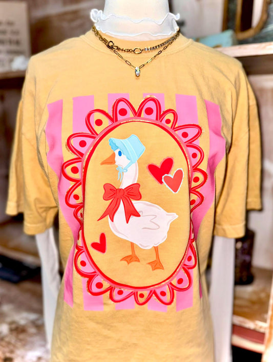 Goose in a Bow Graphic Tee 🪿🎀