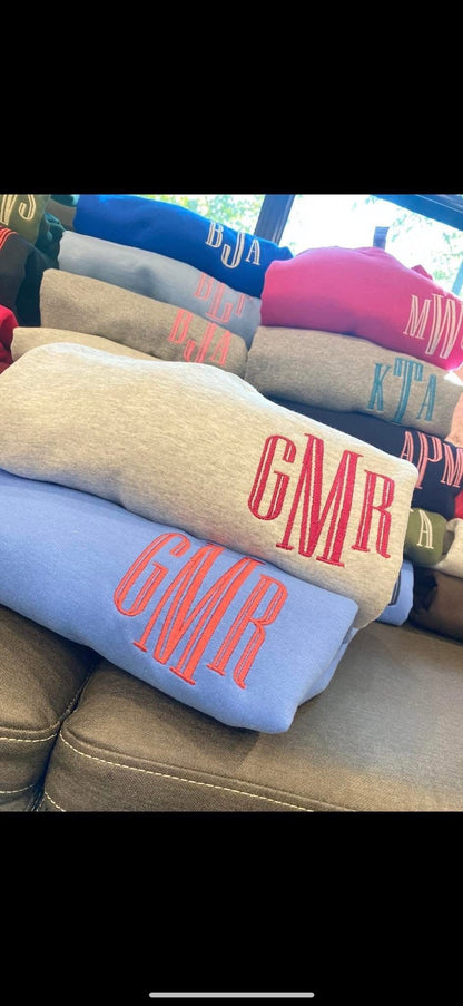Embroidery Monogram Crewnecks