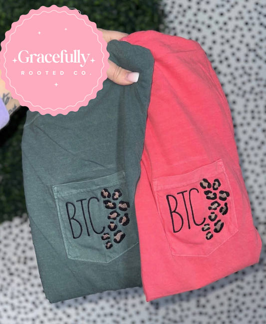 Cheetah Monogram Pocket Tee