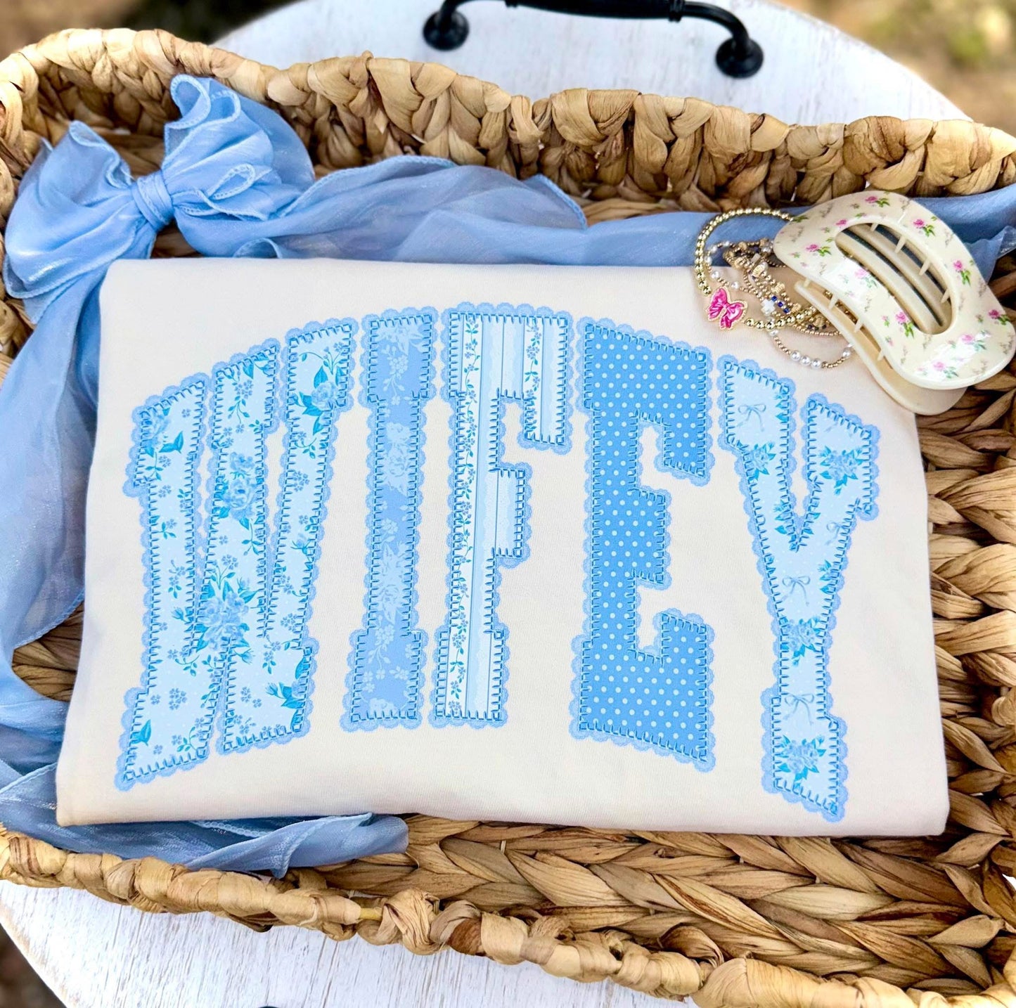Floral Blue Wifey