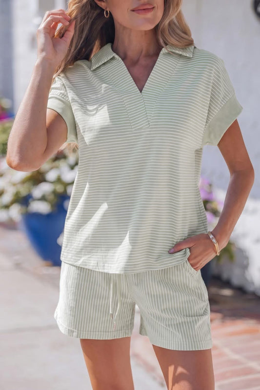 Stripe Polo Set