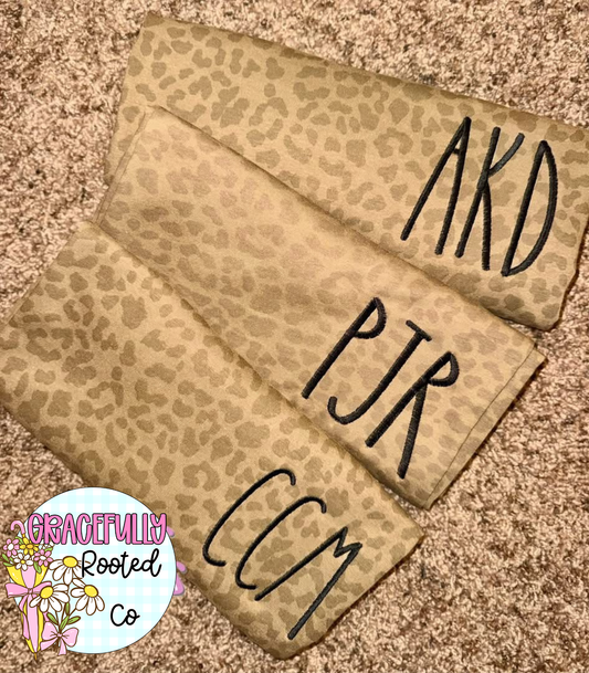 Simple Monogram on Leopard