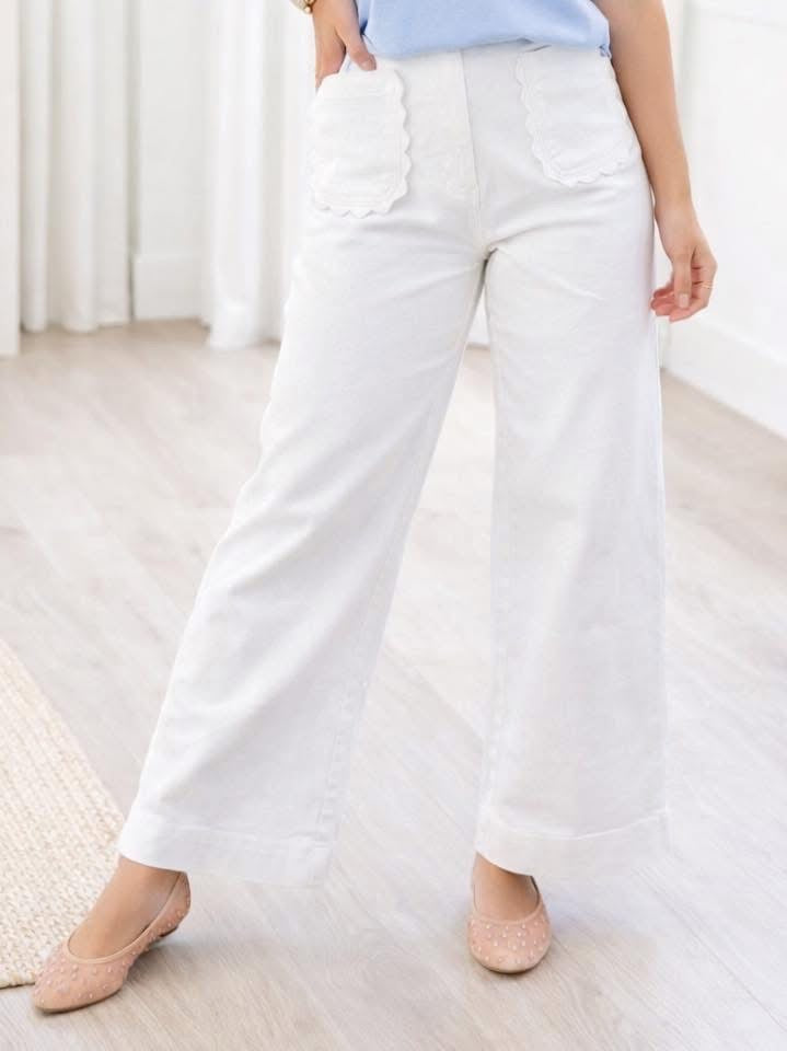 Scallop Patch Jeans