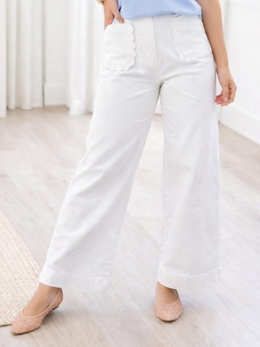 Scallop Patch Jeans