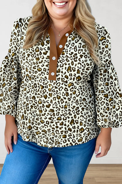 Leopard Button Blouse